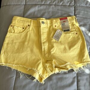 Levi's Women's Yellow Denim Shorts